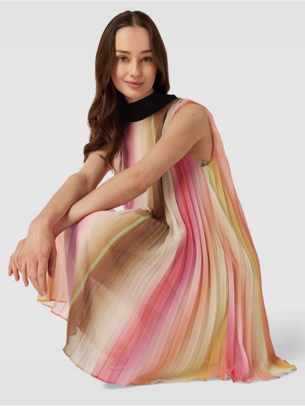 Scotch & and Soda striped mini dress multicolour pastel pleated ribbon US 4